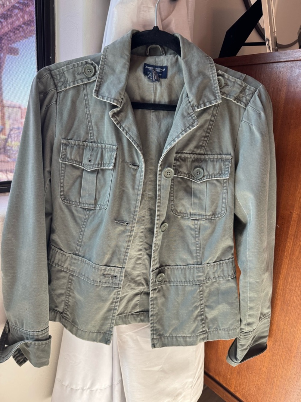 American Eagle Outfitters Women's Utility Jacket in Olive